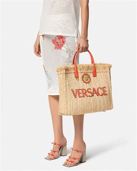 versace kott|versace raffia tote.